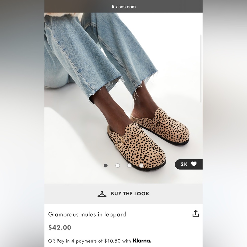 ASOS x glamorous leopard mules size 8